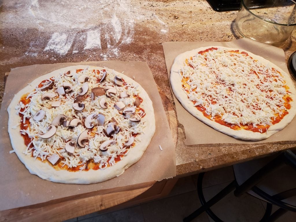 Grocery store pizza dough made at home