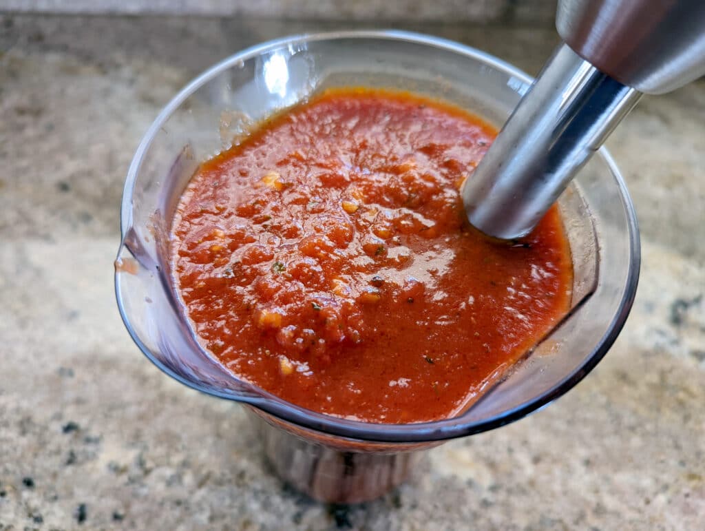 homemade sauce blending