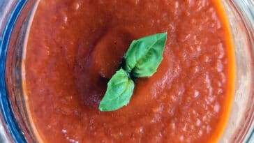 Homemade pizza sauce from San Marzano tomatoes