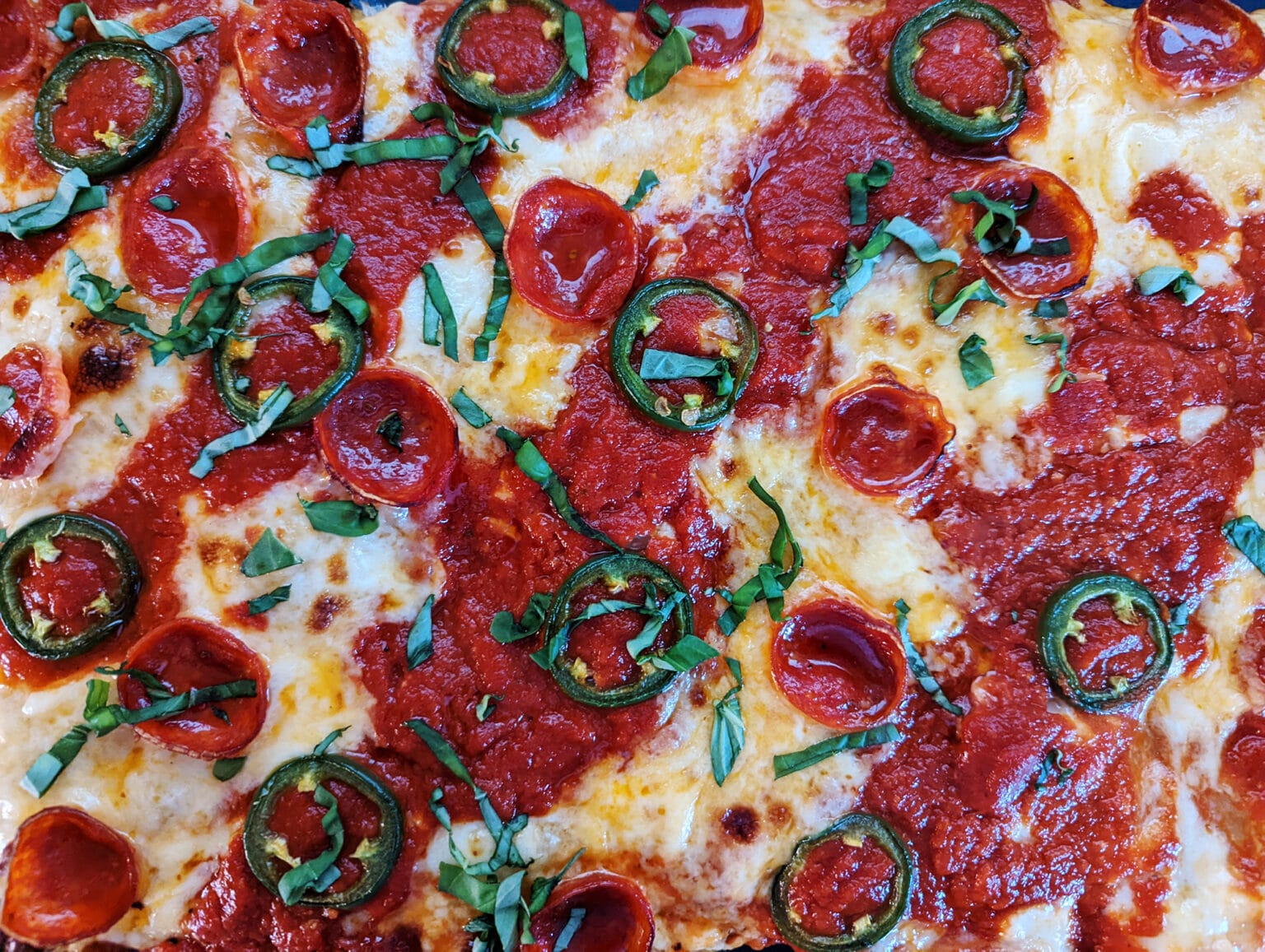 Spicy Detroit Pizza With Jalapeno, Pepperoni, Hot Honey - Pala Pizza Ovens