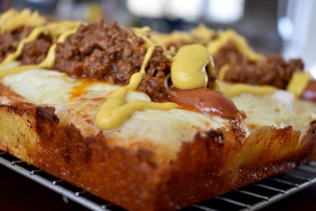 Coney Dog pizza