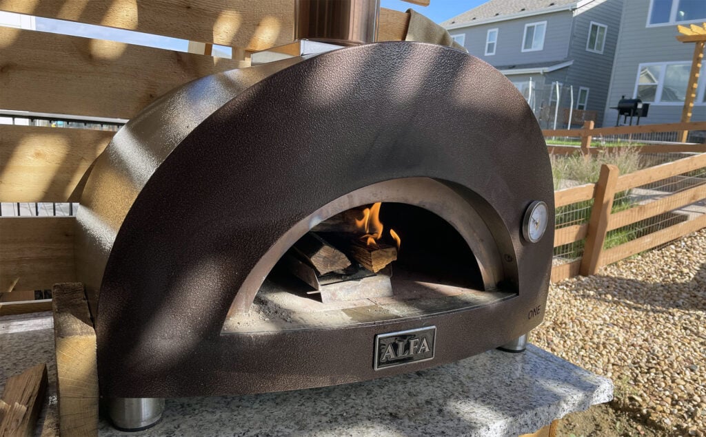 Lighting up the Alfa ONE wood fired pizza oven
