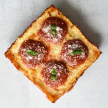 Mini Detroit pizza