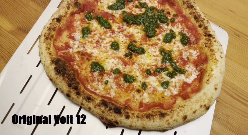 Ooni Volt 2 Review: A Premium Electric Pizza Oven Gets Even Better? Pizza Oven A pizza cooked in the original Volt 12. While some dark spots are visible, they are inconsistent.