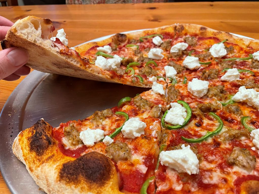 Gozney Dome Gen 2 Review - Gozney's Biggest Oven Gets Even Bigger Pizza Oven Pizza with sausage, peppers, and ricotta cooked in the Gozney Dome Gen 2